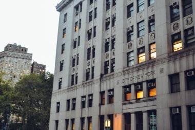 New York - 2014 yaklaşık: Sokakları ve Manhattan, New York City, Ny, ABD yaz 2014 yaklaşık Wall Street İlçesi'nde Mimarlık.