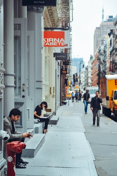 NEW YORK - CIRCA 2014: Street and architecture in downtown Manhattan in New York City, NY, USA circa estate 2014 . — Foto Stock