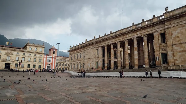 Bogota Colombia Circa March 2020 Facade National Capitol Bolivar Square — Stock Photo, Image