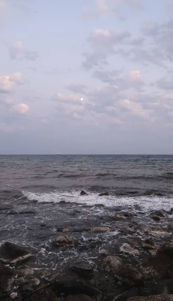 Abrau Dyurso Russia Circa 2020年9月 日没時にアブラウビーチの黒海の景色 — ストック写真