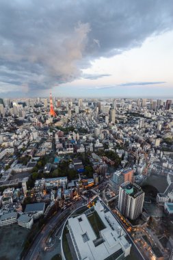 Tokyo görünümü mori kulenin tepesinden, Japonya