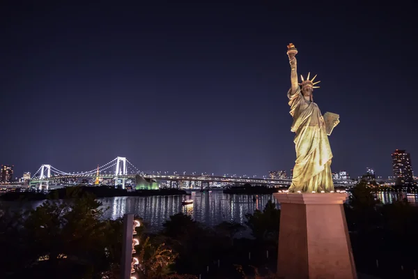 Small version of Statue of Liberty on Odaiba island in Tokyo, Japan Royalty Free Stock Images