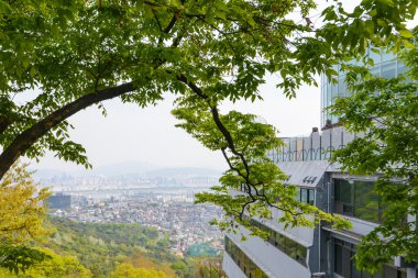 Tepenin üst görünümden. Seoul, Kore
