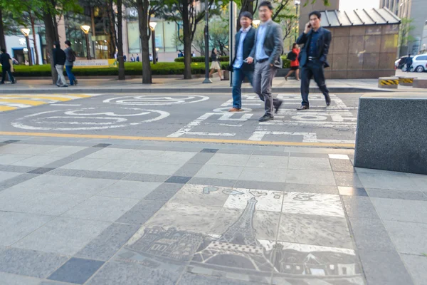 Un boulevard en el centro de Seúl —  Fotos de Stock