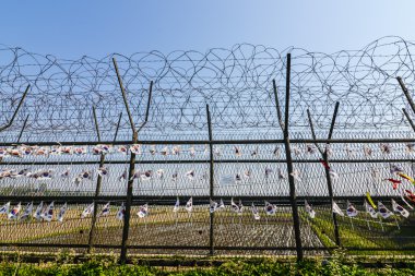 A fence at the Korean Demilitarized Zone, South Korea side clipart