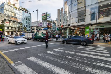 Meşgul Seul, Kore merkezinde yaya geçidi
