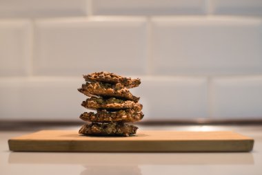 Meyveleri taze sağlıklı yulaf kurabiye