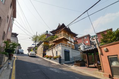 Geleneksel Kore mimari Bukchon Hanok Köyü, Seul, Kore