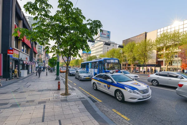 Rua em Gangnam District, Seul — Fotografia de Stock