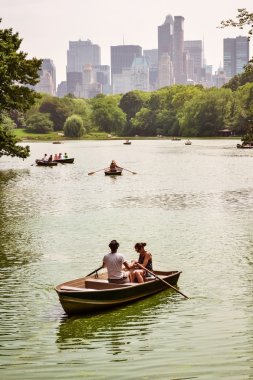 NEW YORK - CIRCA 2011: Romantic boat ride in Central Park, New York City, USA