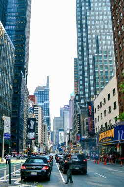 NEW YORK - CIRCA 2011. a crowd of people in front of the entrance to Late Show with David Letterman building in New York