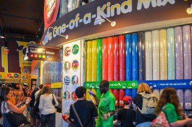NEW YORK - CIRCA 2014. Inside the M and M World on a Times Square New York