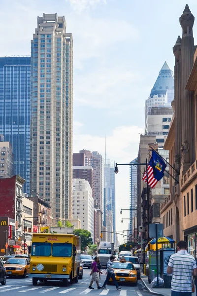 NOVA IORQUE, CIRCA 2014 - ruas, arquitetura e edifícios no centro de Nova York — Fotografia de Stock