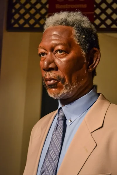 Wax portrait of Morgan Freeman at Madame Tussaud's museum in New York — Φωτογραφία Αρχείου