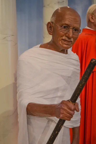 Retrato de cera de Mahatma Gandhi en el museo Madame Tussaud en Nueva York — Foto de Stock