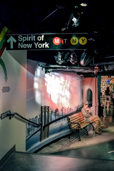 Старая нью-йоркская сцена в музее мадам Тюссо в Нью-Йорке — стоковое фото
