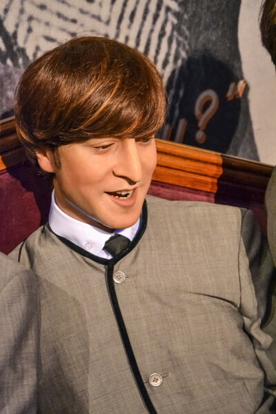 NEW YORK, CIRCA 2011 - Young John Lennon's wax figure in Madame Tussaud's museum in New York