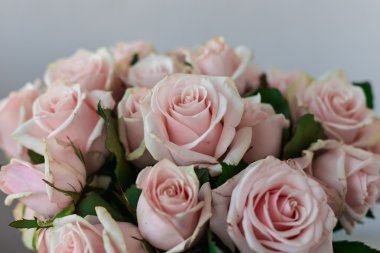 A bouquet of pale pink roses.