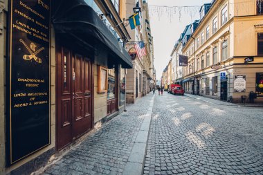Stockholm, İsveç - Temmuz 2014 yaklaşık: Kent, Stokholm, İsveç Temmuz 2014 yaklaşık sokakta.