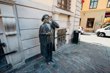 STOCKHOLM, SWEDEN - CIRCA JULY 2014: statue of Evert Taube at Jarntorget in Stockholm, Sweden circa July 2014.