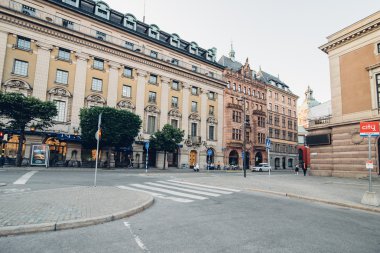 Stockholm, İsveç - Temmuz 2014 yaklaşık: Geleneksel mimari Stokholm Temmuz 2014 yaklaşık ortasına.