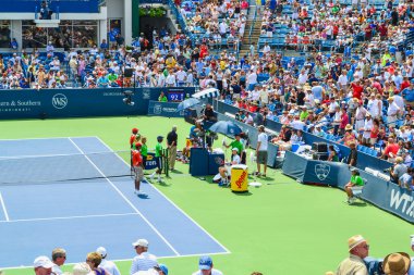 Cincinnati, Oh - 2011 yaklaşık: Tenis maç Novak Djokovic vs Cincinnati, Oh, ABD Western & Güney açık turnuva finalde Andy Murray Lindner aile Tenis Merkezi Yaz 2011.