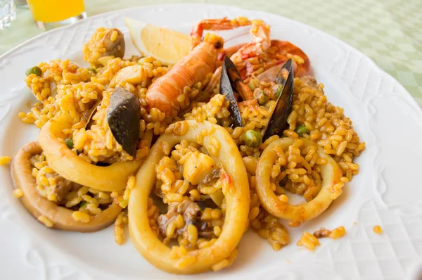 스페인어 쌀 해산물 파에 리아 — 스톡 사진