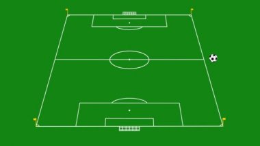 Futbol topu, alanın ortasına kadar inişli çıkışlı