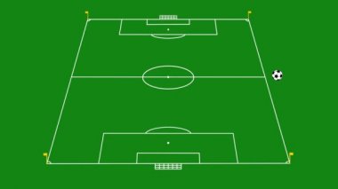 Futbol topu, alanın ortasına kadar büyütme
