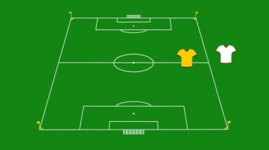 Beyaz futbolcu, yere yerleştirerek