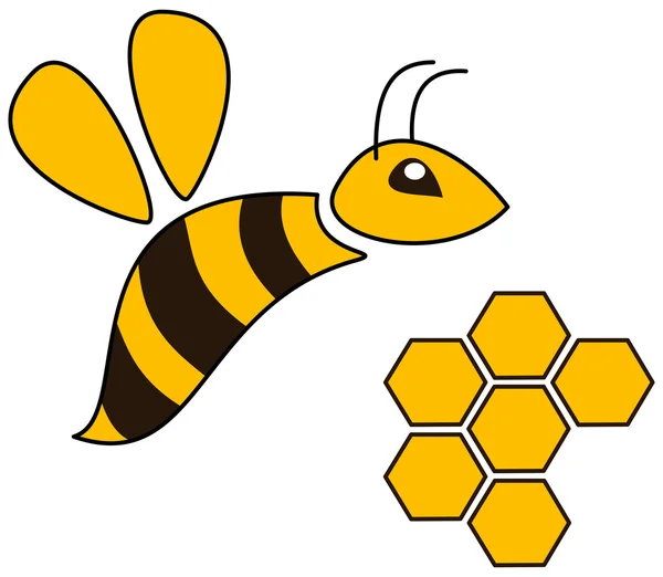 Una abeja con alveolo — Archivo Imágenes Vectoriales