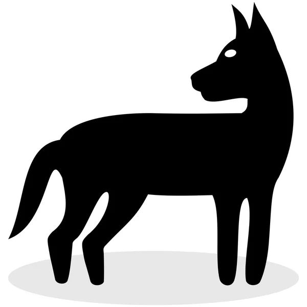 Cão preto para ícone — Vetor de Stock