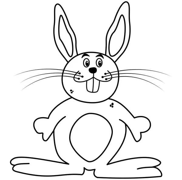 Rabbit with large teeth for coloring — Stock Vector