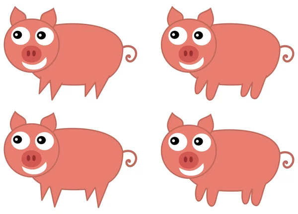 Verschillende varkens met verschillende poten — Stockvector