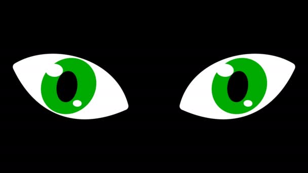Cat Green Eyes Turning Blue Eyes Animation — Stock Video