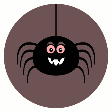 Ağından süzülen dişleri olan sevimli küçük bir örümcek.