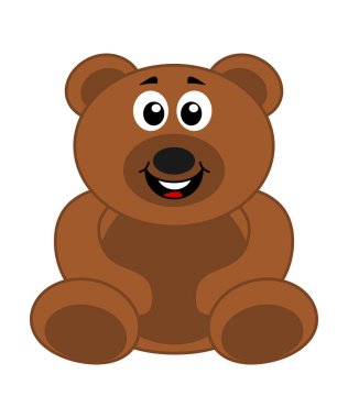 Yüzünde kocaman bir gülümsemeyle mutlu bir şekilde oturan büyük kahverengi bir oyuncak ayı.