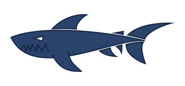 Mavi köpekbalığı suda yüzüyor ve büyük çenesiyle çok saldırgan.