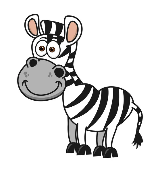 Uma Zebra Africana Sorridente Alegre Que Toma Uma Bela Pose — Vetor de Stock