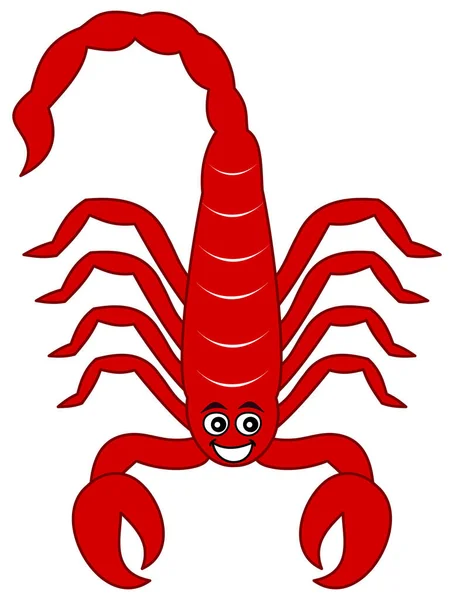 Smiling Little Red Scorpion Living Desert Very Happy — Stock Vector