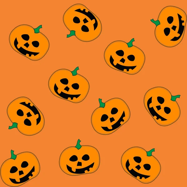 Carta Regalo Festa Halloween Con Zucche Sorridenti — Vettoriale Stock