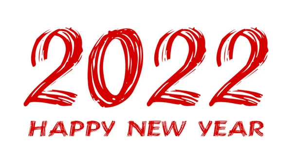 Кривавий Жах Подібна Ілюстрація Щасливого Нового Року 2022 Червоний Текст — стоковий вектор