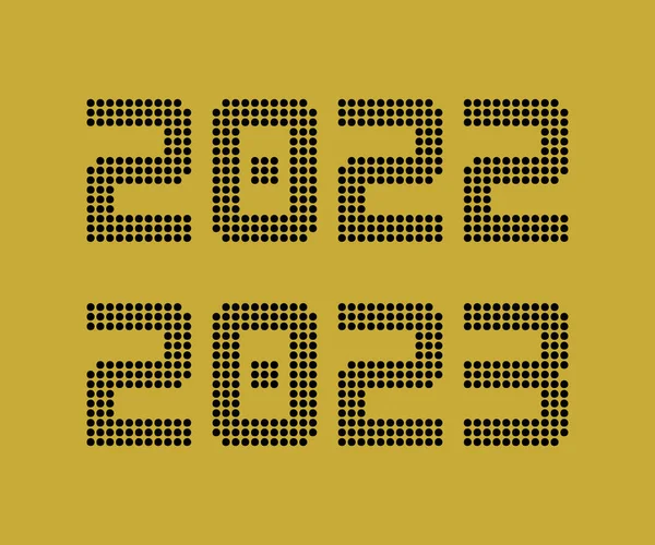 Simple Illustration Happy New Year 2022 2023 Black Text Gold — Vector de stock