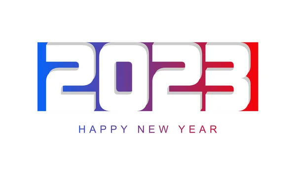 Joyful Illustration Happy New Year 2023 Coloured Text White Background — Stock Photo, Image