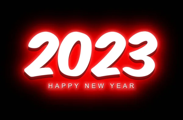 Illustration Ett Gott Nytt 2023 Vit Text Svart Bakgrund Med — Stockfoto