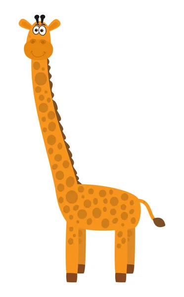Krásné Roztomilé Usmívající Žirafa Svém Profilu Bílém Pozadí — Stockový vektor