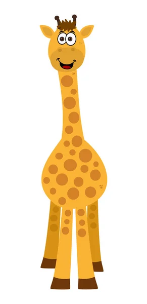 Belle Girafe Souriante Avant Sur Fond Blanc — Image vectorielle