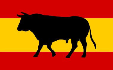 Boğa ile İspanyol bayrağı
