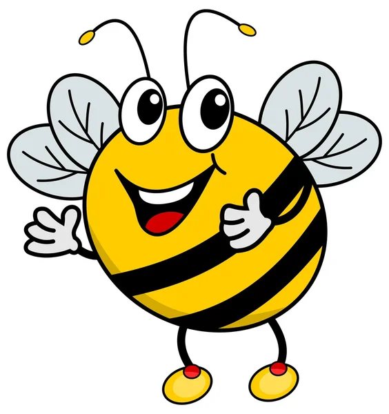 Una abeja feliz — Vector de stock