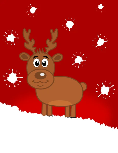 A deer of Christmas on snow background — Stock Vector